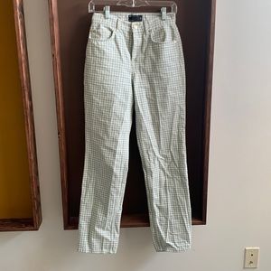 Asos Design Green and White Gingham Jeans